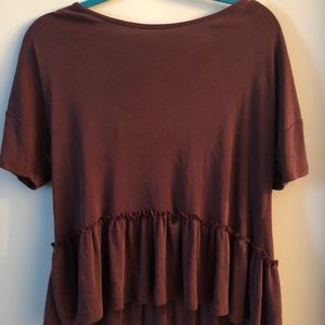 Burgundy peplum T-shirt